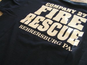 A firefighter t-shirt from the Keystone Fire Company in Pennsylvania