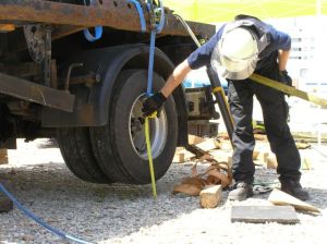 Hebekissen Lastwagen Unfall