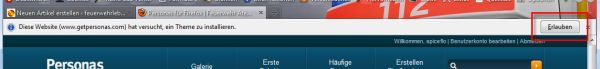 Hinweismeldung im Firefox, mit der Schaltfläche "Erlauben"