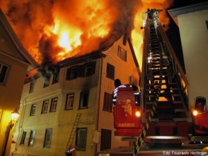 Dachstuhlbrand Hechingen alt