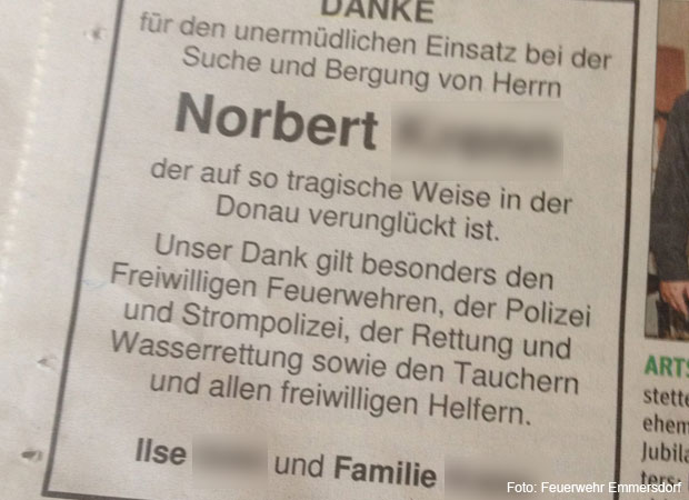 Dankesanzeige Feuerwehr