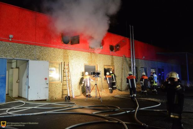 Brand Hackschnitzel Feuerwehr