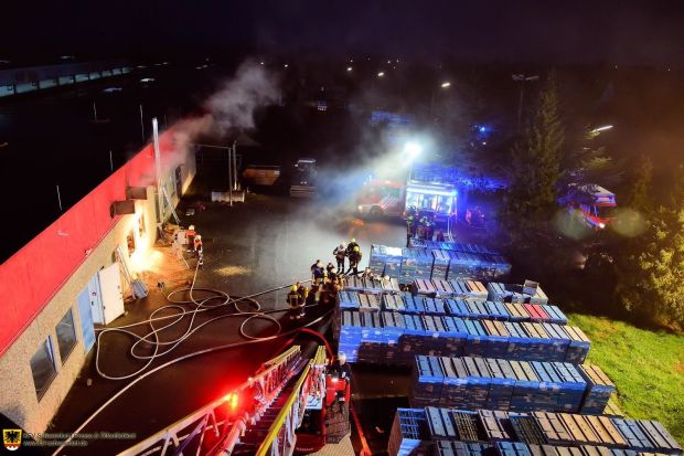 Brand Hackschnitzel Feuerwehr