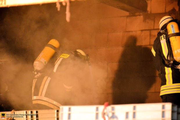 Brand Hackschnitzel Feuerwehr