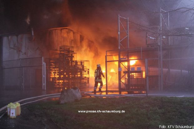 Großbrand Recyclingfirma Schaumburg