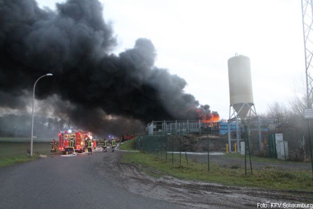 Großbrand Recyclingfirma Schaumburg