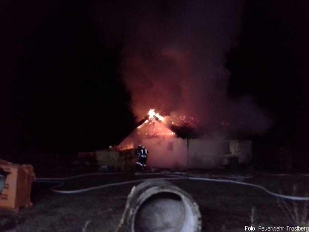 Großbrand Einfamilienhaus Trostberg