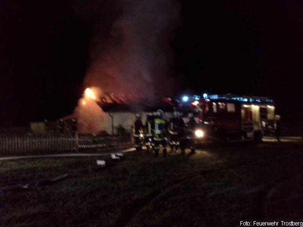 Großbrand Einfamilienhaus Trostberg