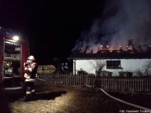 Großbrand Einfamilienhaus Trostberg