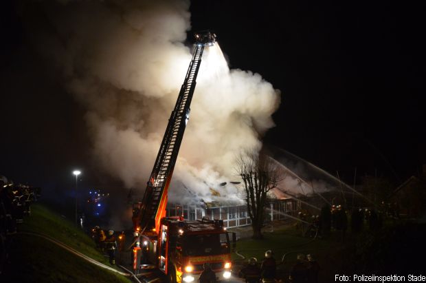 Funkenflug Reetdach Großbrand