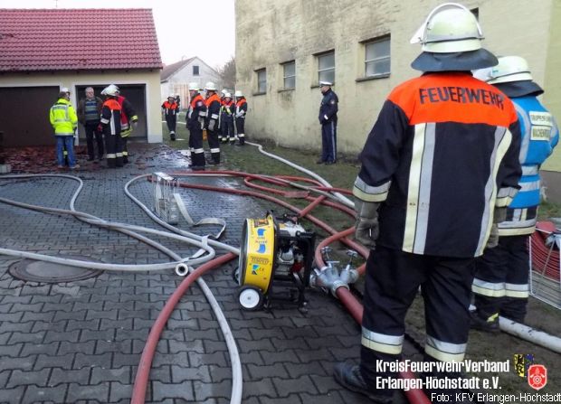 Scheunenbrand Übergriff Wohnhaus