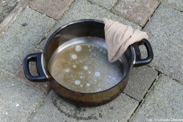 Fettbrand mit Wasser gelöscht