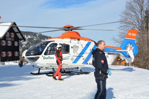 Unfall Schneefräse Feuerwehr