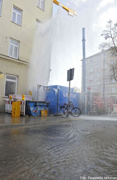 Unterflurhydrant Wasserfontäne München