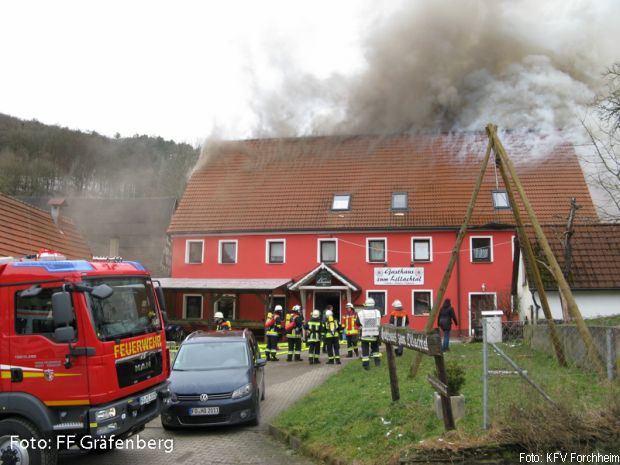 Großbrand Gaststätte Forchheim