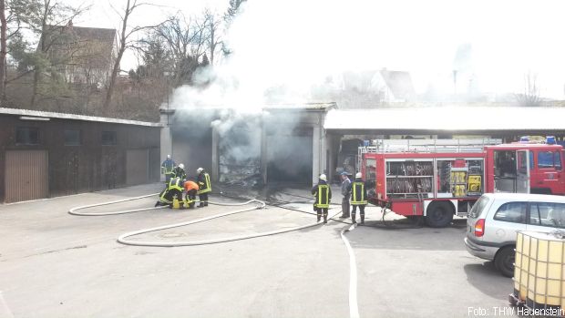 Feuer THW Unterkunft