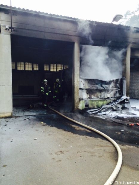Feuer THW Unterkunft