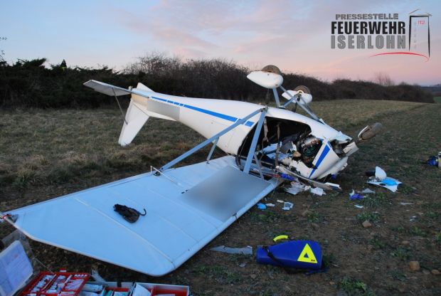 Flugzeugabsturz Feuerwehr Iserlohn
