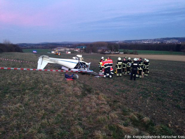Flugzeugabsturz Feuerwehr Iserlohn