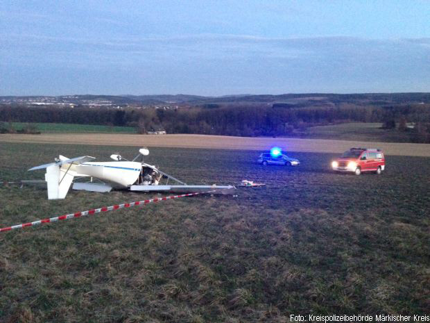 Flugzeugabsturz Feuerwehr Iserlohn