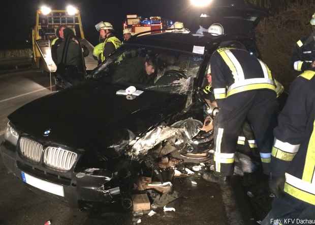 Schwerer Verkehrsunfall eingeklemmt