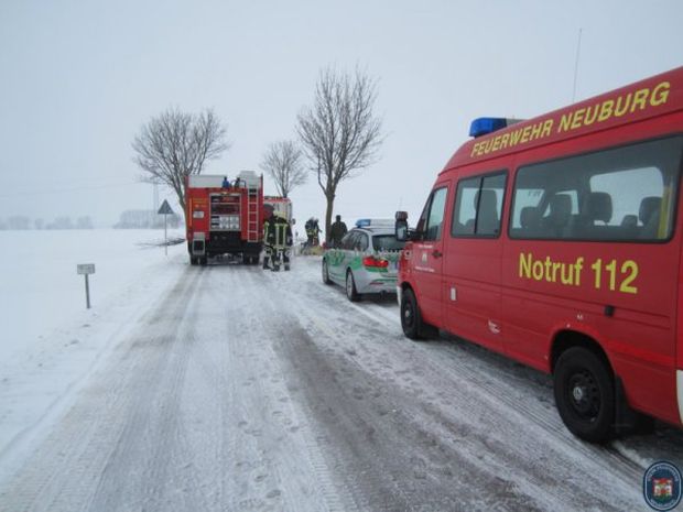 Unfall Schnee eingeklemmt