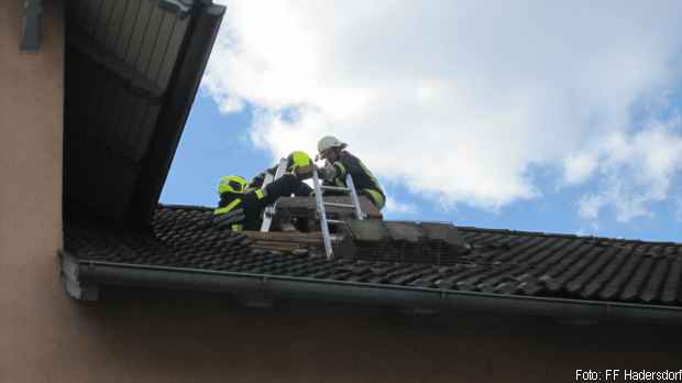 Schornstein Hausdach durchschlagen