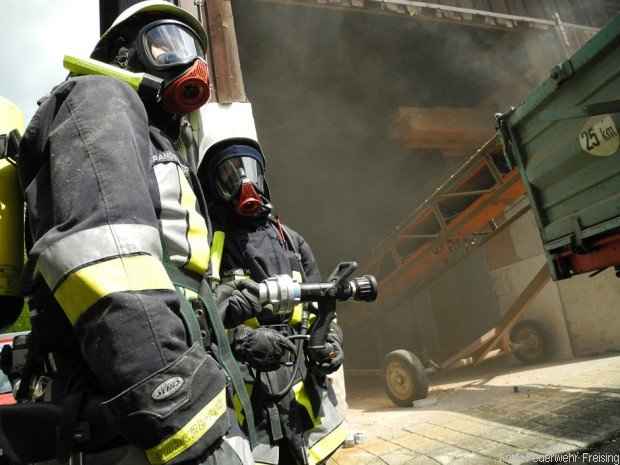 Hackschnitzelbunker Brand Feuerwehr