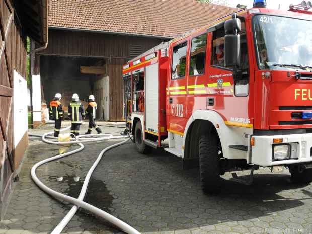 Hackschnitzelbunker Brand Feuerwehr