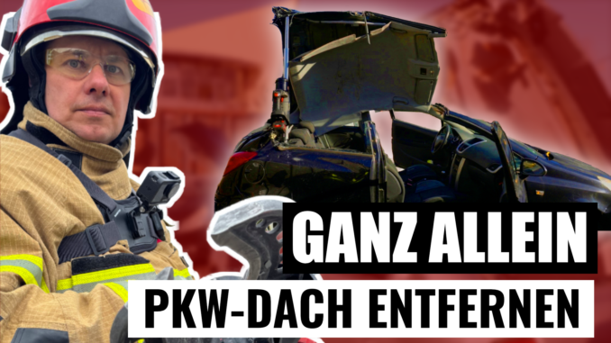 Fahrzeugdacht schneiden beim Verkehrsunfall